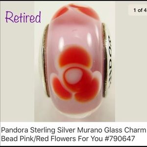 Retired Pandora Murano glass charm
